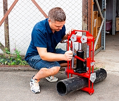 Использование передавливателя гидравлического для полиэтиленовых труб Brexit BrexPress G160